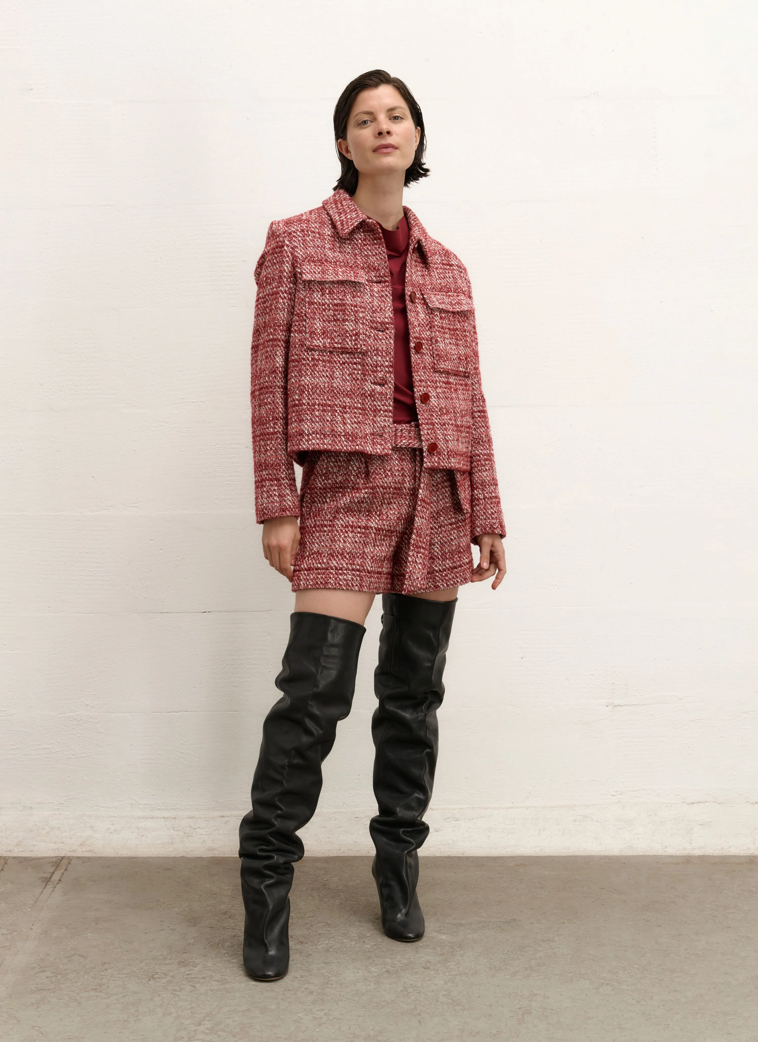 Jacket | Bouclé Mélange | Chiemi | white linen | Cardinale