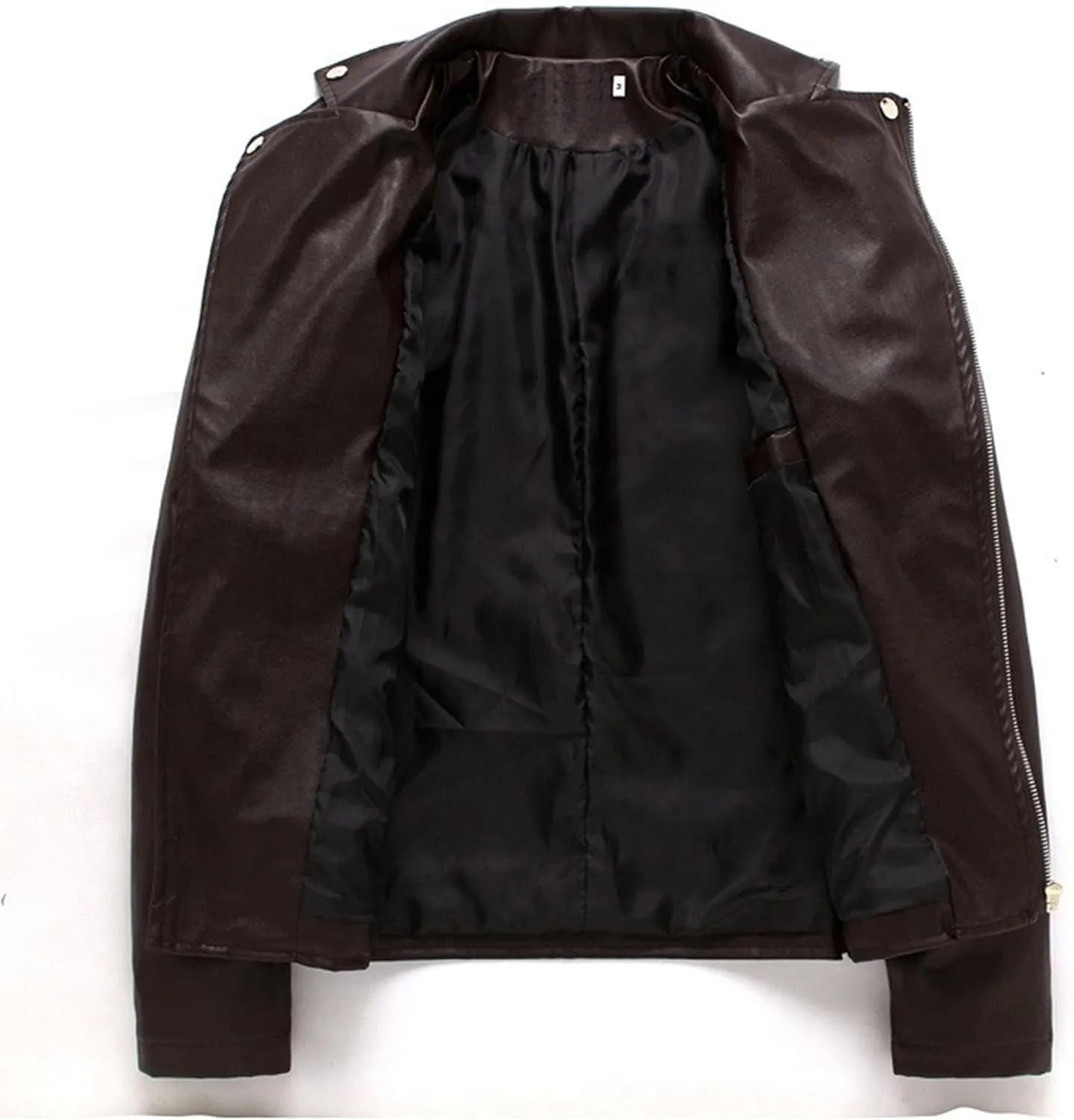 JEKE-DG Faux Leather Jacket For Men Stand Collar Bomber Jackets Motorcycle Asymmetric Zip-Up Blet Slim Fit Biker Coat