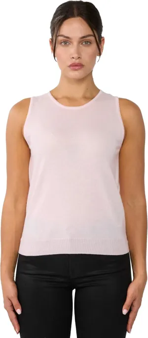 JENNIE LIU 100% Cashmere Tank Tops for Women | Sleeveless Crewneck Sweater Vest