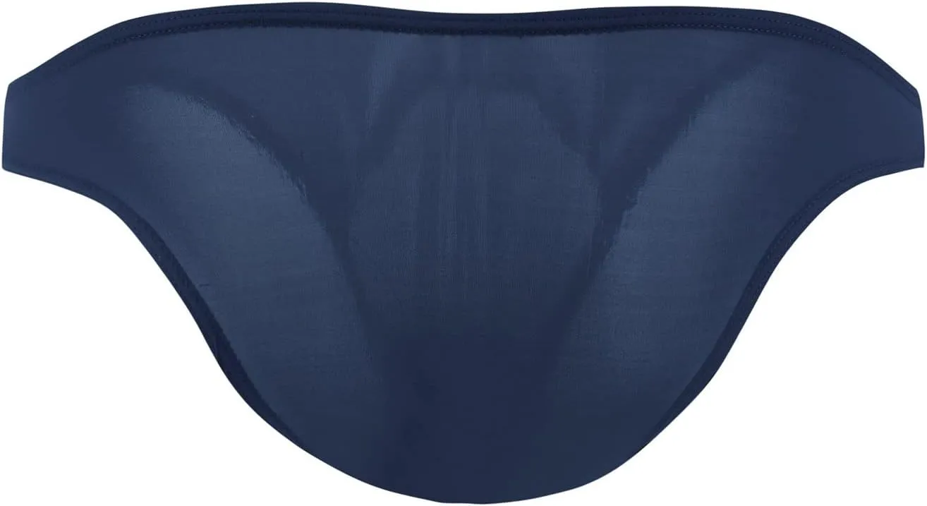 JEsilunmaMY Ice Silk Underwear for Men Low Rise Breathable Bulge Pouch Bikini Briefs See Through G-String Panties Swimwear