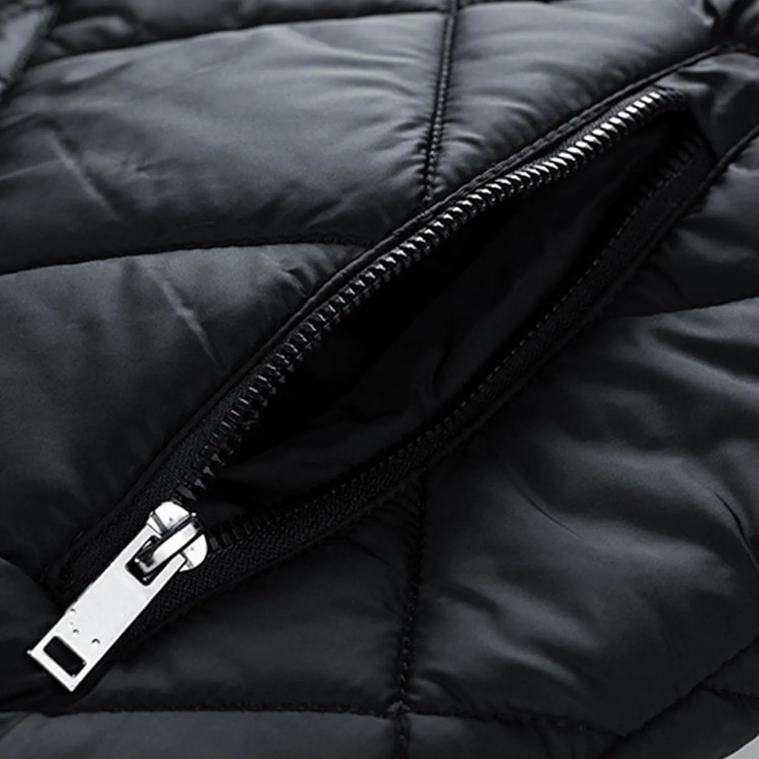 JEsilunmaMY Men's Diamond Quilted Varsity Jacket Winter Coat Windproof Bomber Jacket Baseball Casual Cotton Padded Jacket