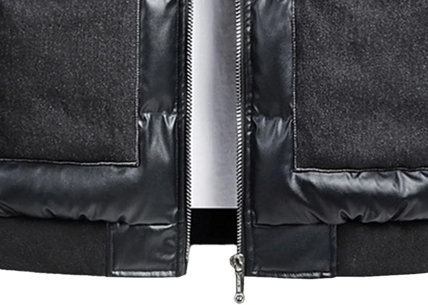 JEsilunmaMY Men's Flap Pocket Bubble Puffer Jacket Fur Stand Collar Cotton Bomber Jacket Thicken Warm Winter Padded Coats