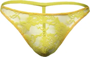 JEsilunmaMY Mens Lace Bikini Briefs Low Rise See Through Sissy Panties Underwear Backless Breathable Sheer T-Back Underpants