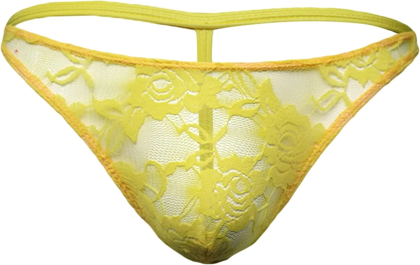 JEsilunmaMY Mens Lace Bikini Briefs Low Rise See Through Sissy Panties Underwear Backless Breathable Sheer T-Back Underpants