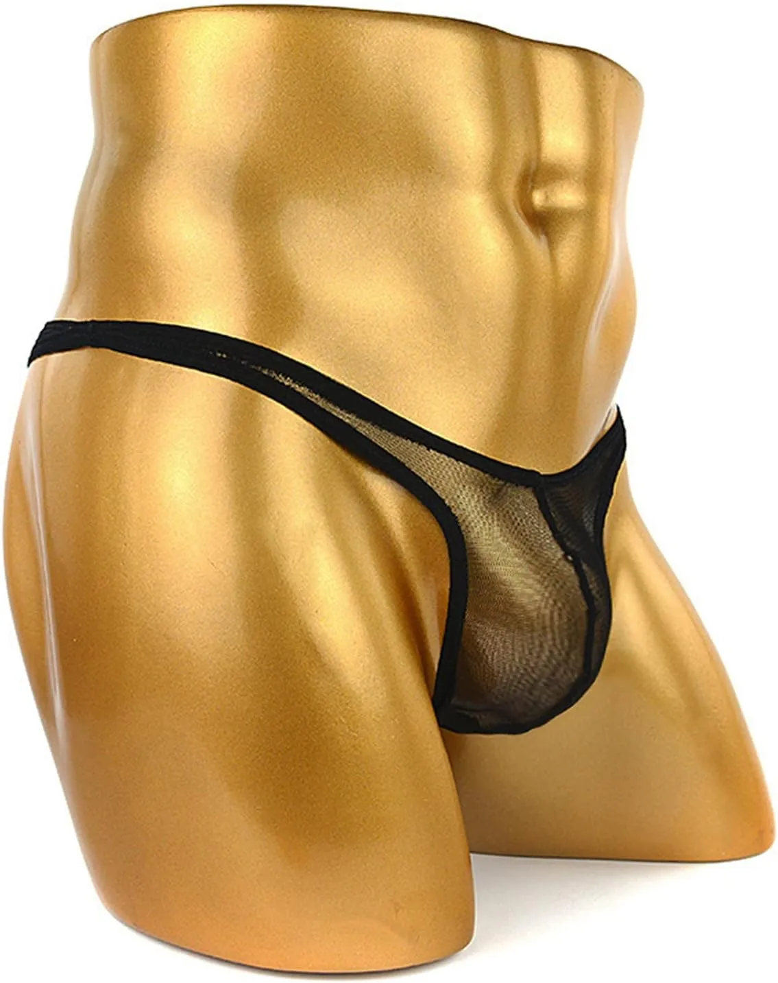 JEsilunmaMY Mens Mesh Sheer Bikini Briefs Low Rise Ultra-Thin Seamless Erotic Thong See Through Breathable Underwear Panties
