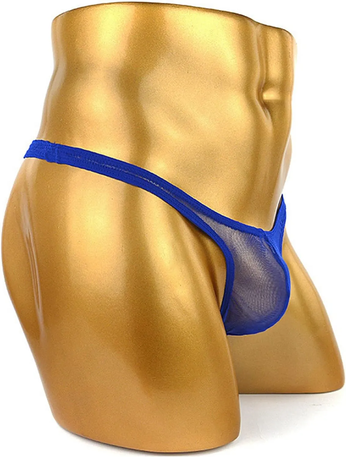 JEsilunmaMY Mens Mesh Sheer Bikini Briefs Low Rise Ultra-Thin Seamless Erotic Thong See Through Breathable Underwear Panties