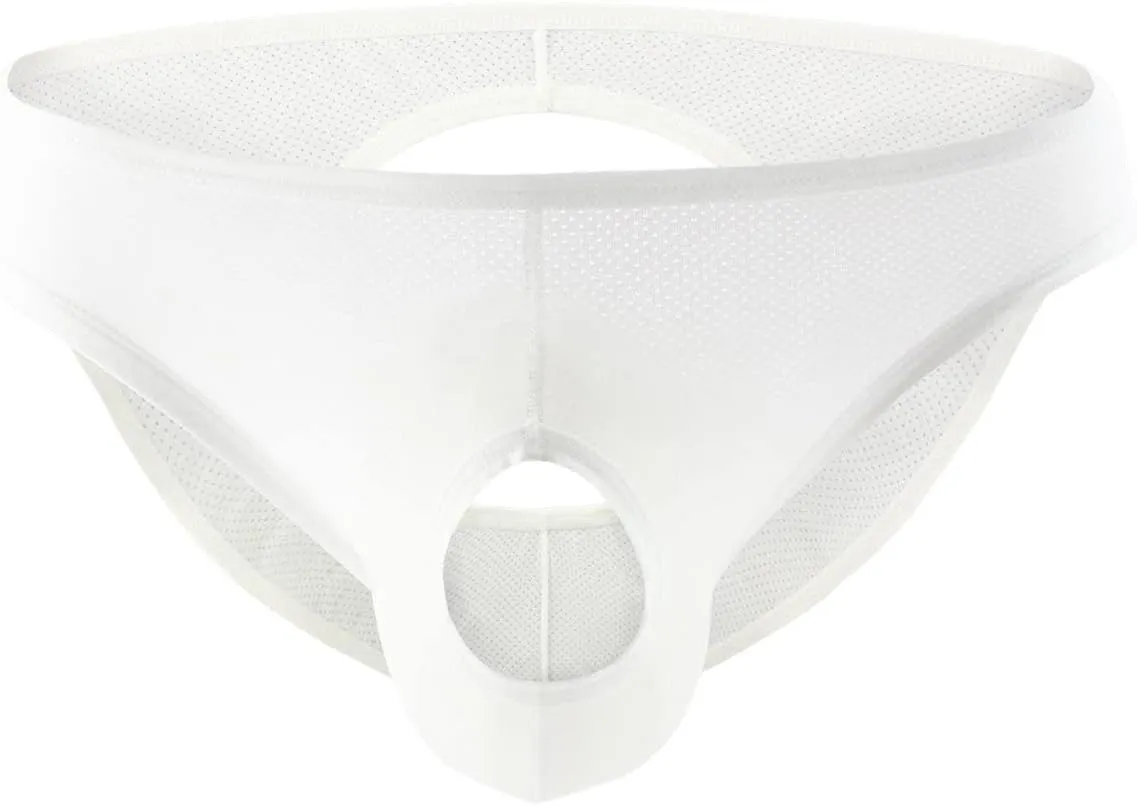 JEsilunmaMY Mens Open Front Bikini Briefs Low Waist Hollow Out Mesh Underwear Backless Breathable Sexy Lingerie Underpants