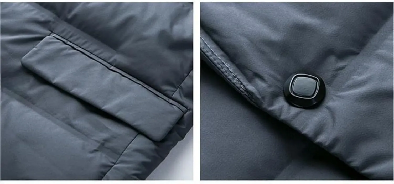 JEsilunmaMY Men's Suit Collar Insulated Puffer Jacket Winter Thermal Business Blazer Down Coats Windproof Padded Puffy Coat