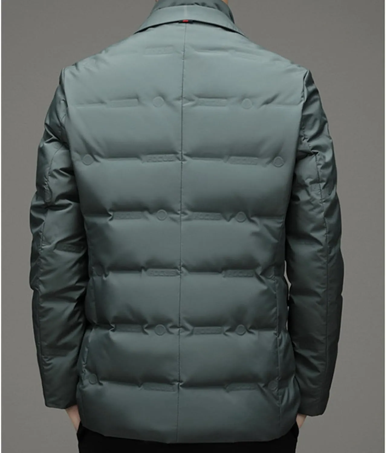 JEsilunmaMY Men's Suit Collar Insulated Puffer Jacket Winter Thermal Business Blazer Down Coats Windproof Padded Puffy Coat