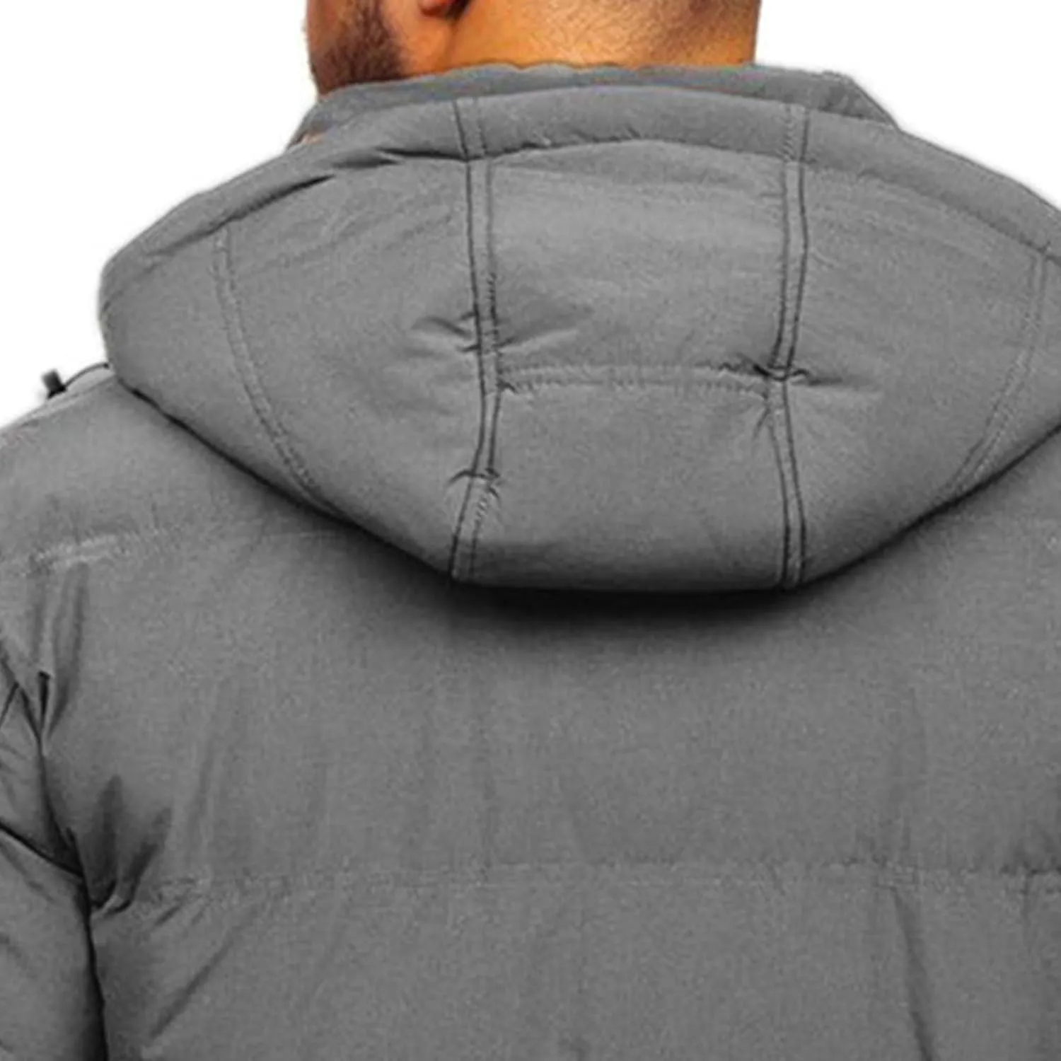 JEsilunmaMY Men's Thicken Parka Padded Puffer Jacket Windproof Cotton Winter Coat with Flap Pocket Warm Snow Ski Down Coats