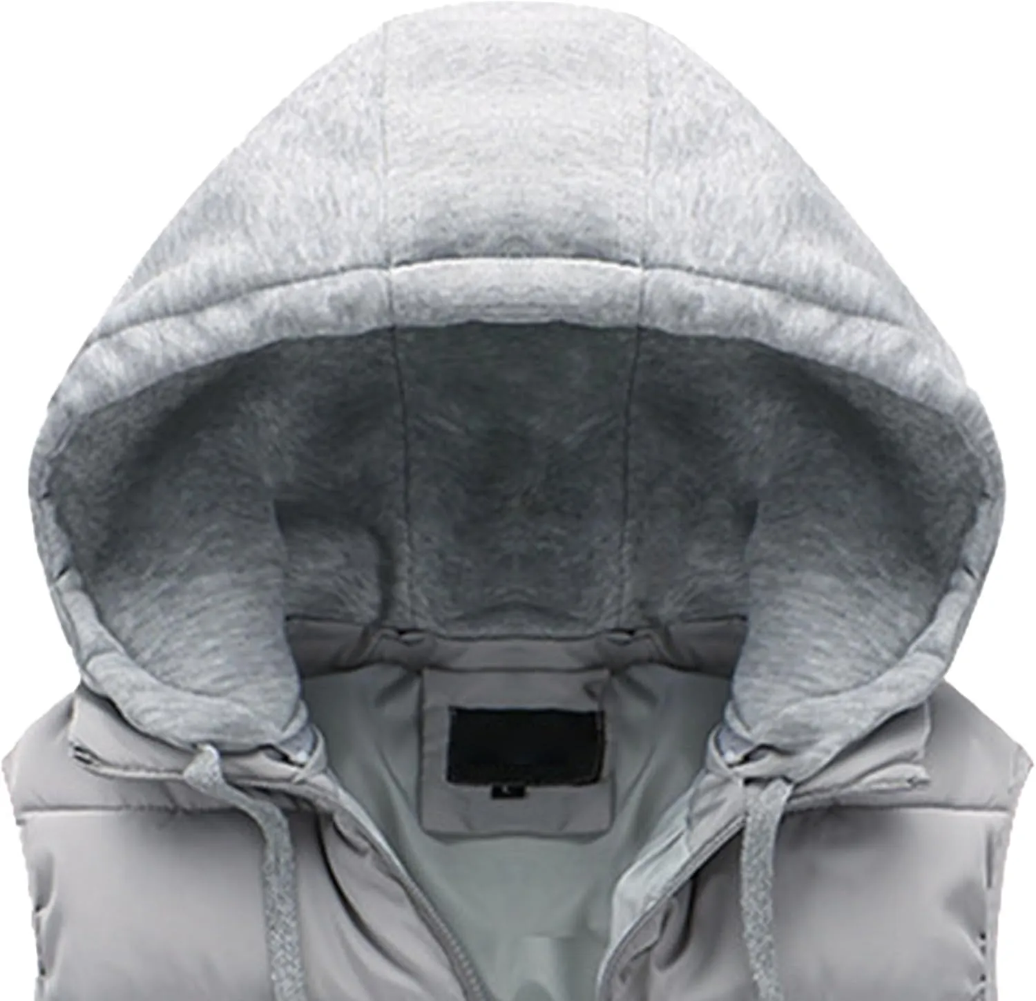 JEsilunmaMY Men's Winter Puffer Vest with Detachable Hood Sleeveless Thicken Warm Cotton Down Vest Casual Padded Vest Coats