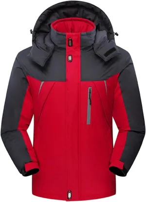 JITUUE Down Jacket Men Winter Snow Puffer Coats Fur Hooded Thick Cotton-Padded Quilted Casual Warm Outwear Down Jacket