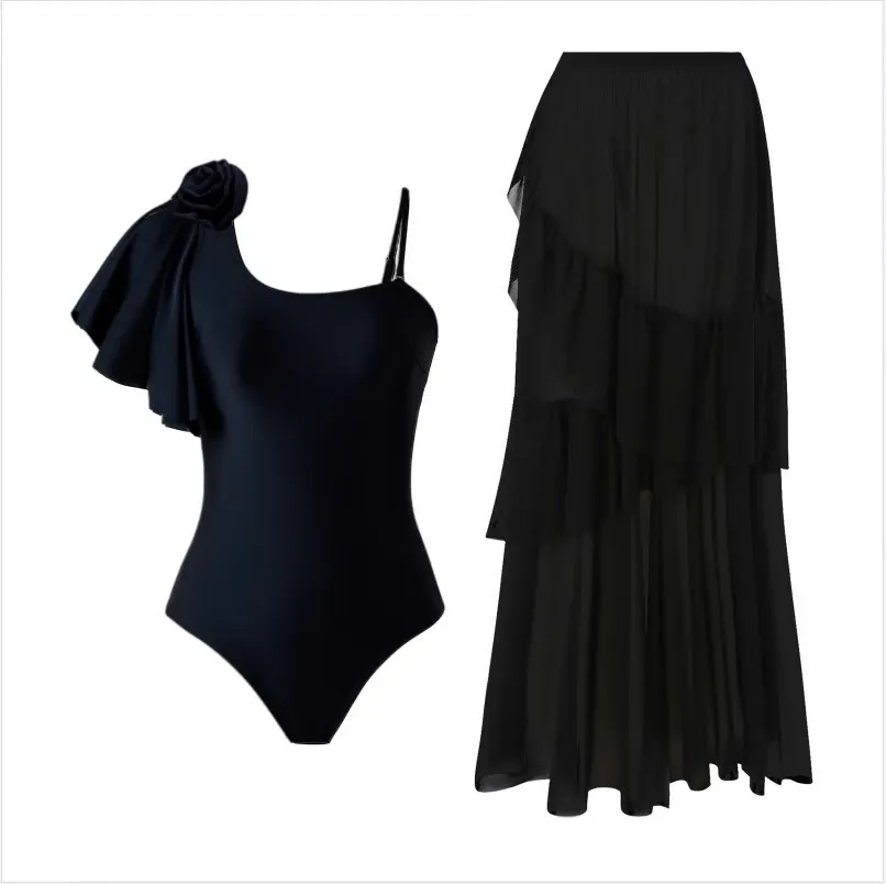 Jodi - Ruffled Floral One-Piece Swimsuit Set