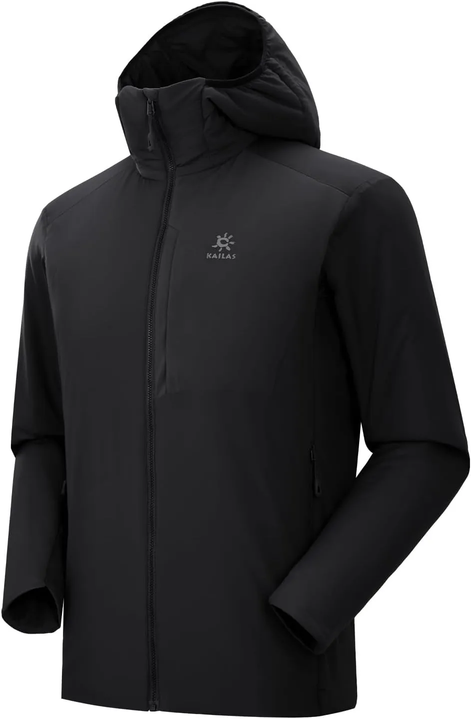 KAILAS Men's Puffer Winter Down Jacket Hooded Packable Lightweight Coat Windproof Jacket Hiking Ski Travel Primaloft Cotton