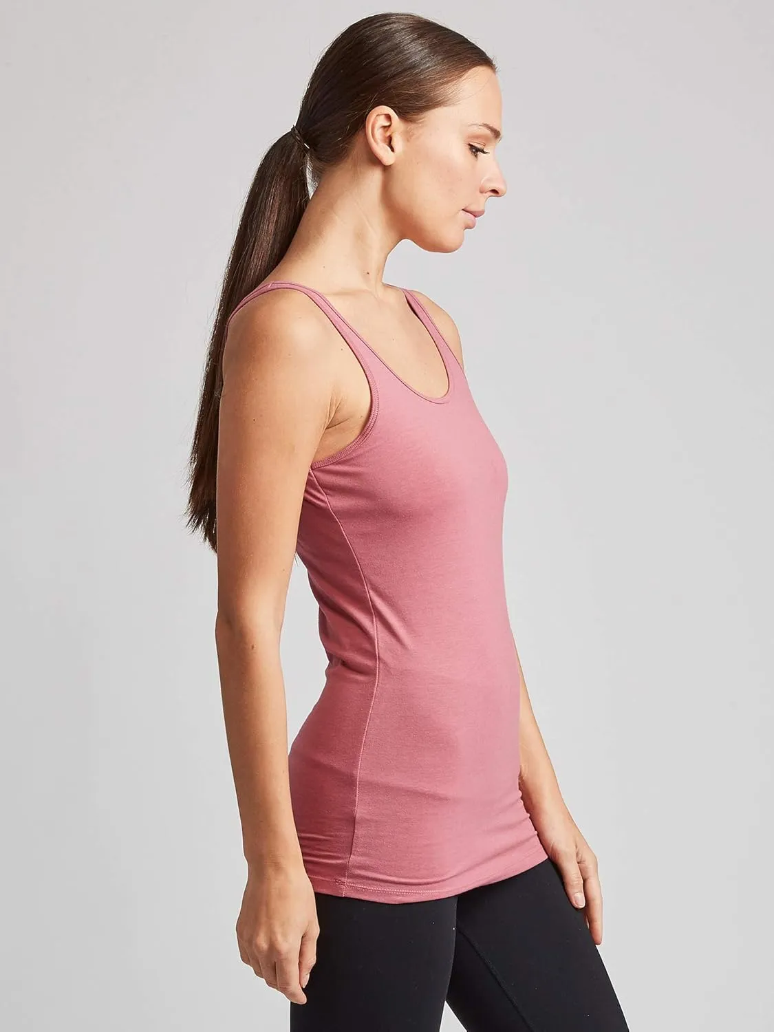 Kalon Women's 4-Pack Modern Busty Shelf Bra Cami Base Layer Camisole Tank Top