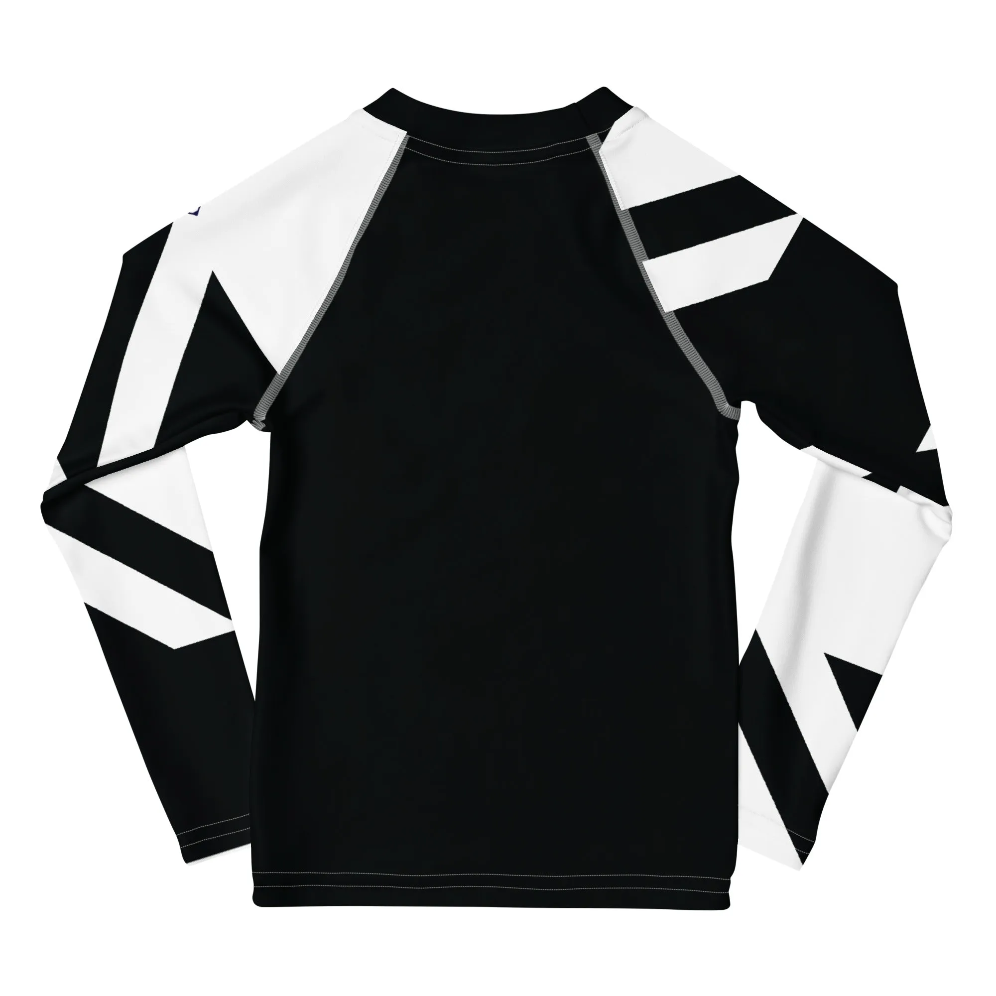 Kid's Boys Long Sleeve BJJ Rash Guard - Houndstooth 001 Noir