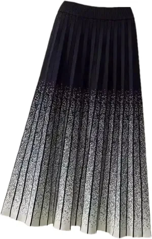 Knitted Skirt Women's Autumn Winter Elastic Waist A-Line Pleated Midi Skirt Fashion Women Wear