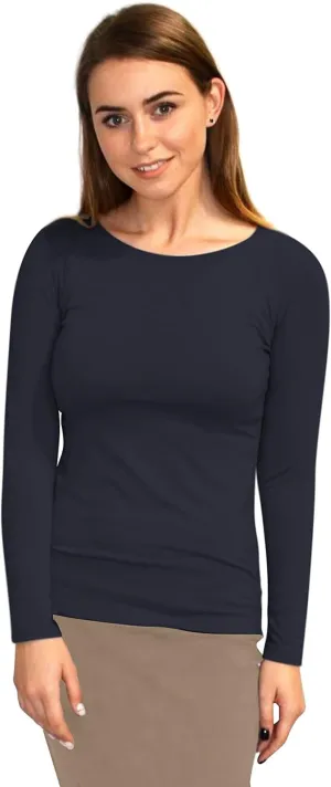 Kosher Casual High Neck Long Sleeve Top for Women Modest Layering Undershirt from