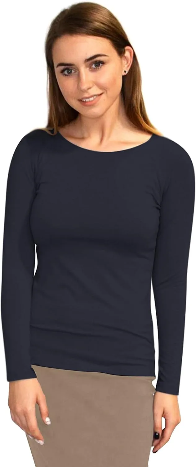 Kosher Casual High Neck Long Sleeve Top for Women Modest Layering Undershirt from