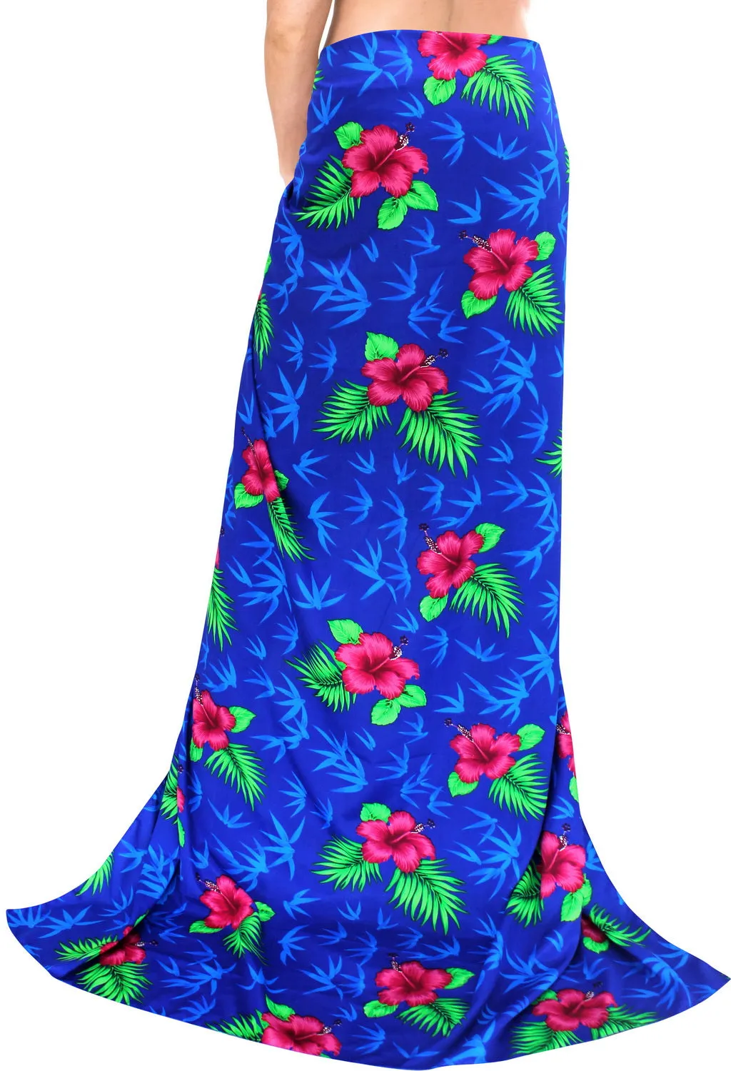 LA LEELA Women's Swimsuit Cover Up Summer Beach Wrap Skirt One Size Blue_O424