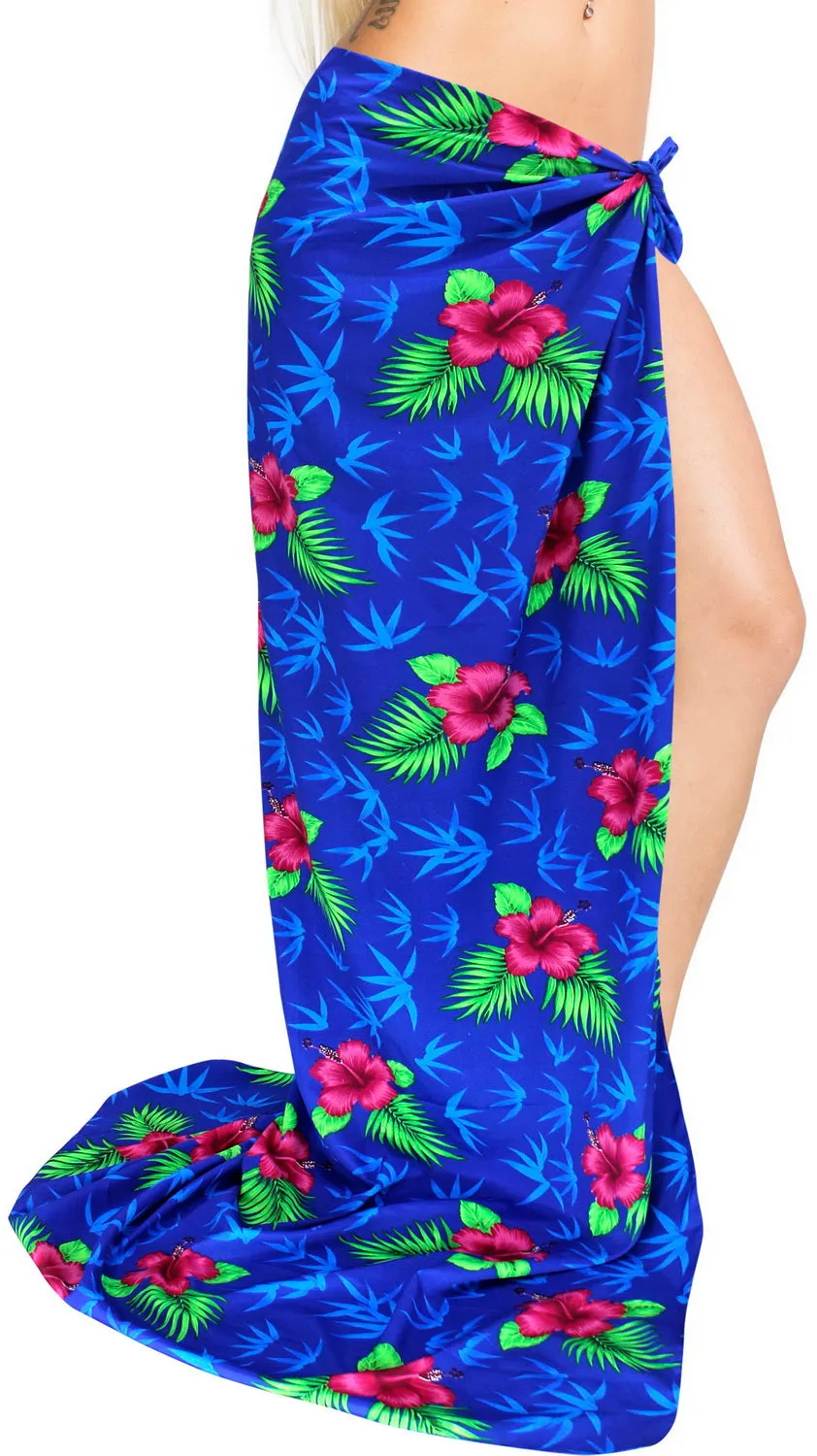 LA LEELA Women's Swimsuit Cover Up Summer Beach Wrap Skirt One Size Blue_O424