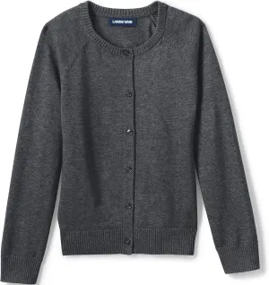Lands' End School Uniform Girls Cotton Modal Cardigan Sweater
