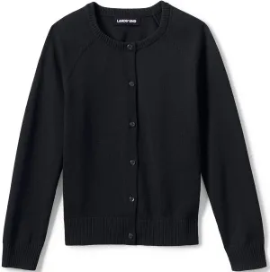 Lands' End School Uniform Girls Cotton Modal Cardigan Sweater