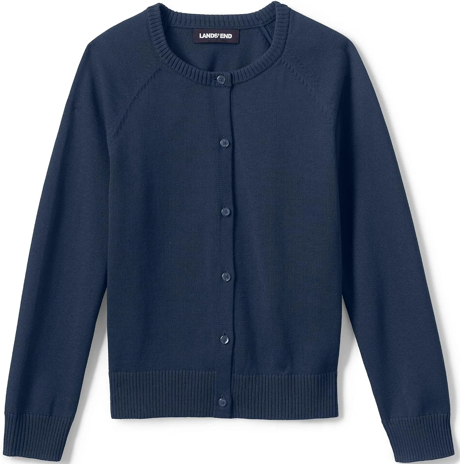Lands' End School Uniform Girls Cotton Modal Cardigan Sweater