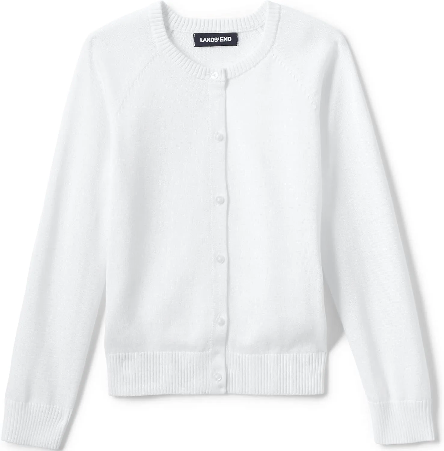 Lands' End School Uniform Girls Cotton Modal Cardigan Sweater