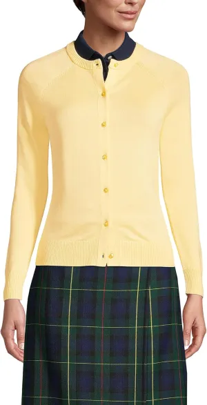 Lands' End School Uniform Young Women's Cotton Modal Cardigan Sweater