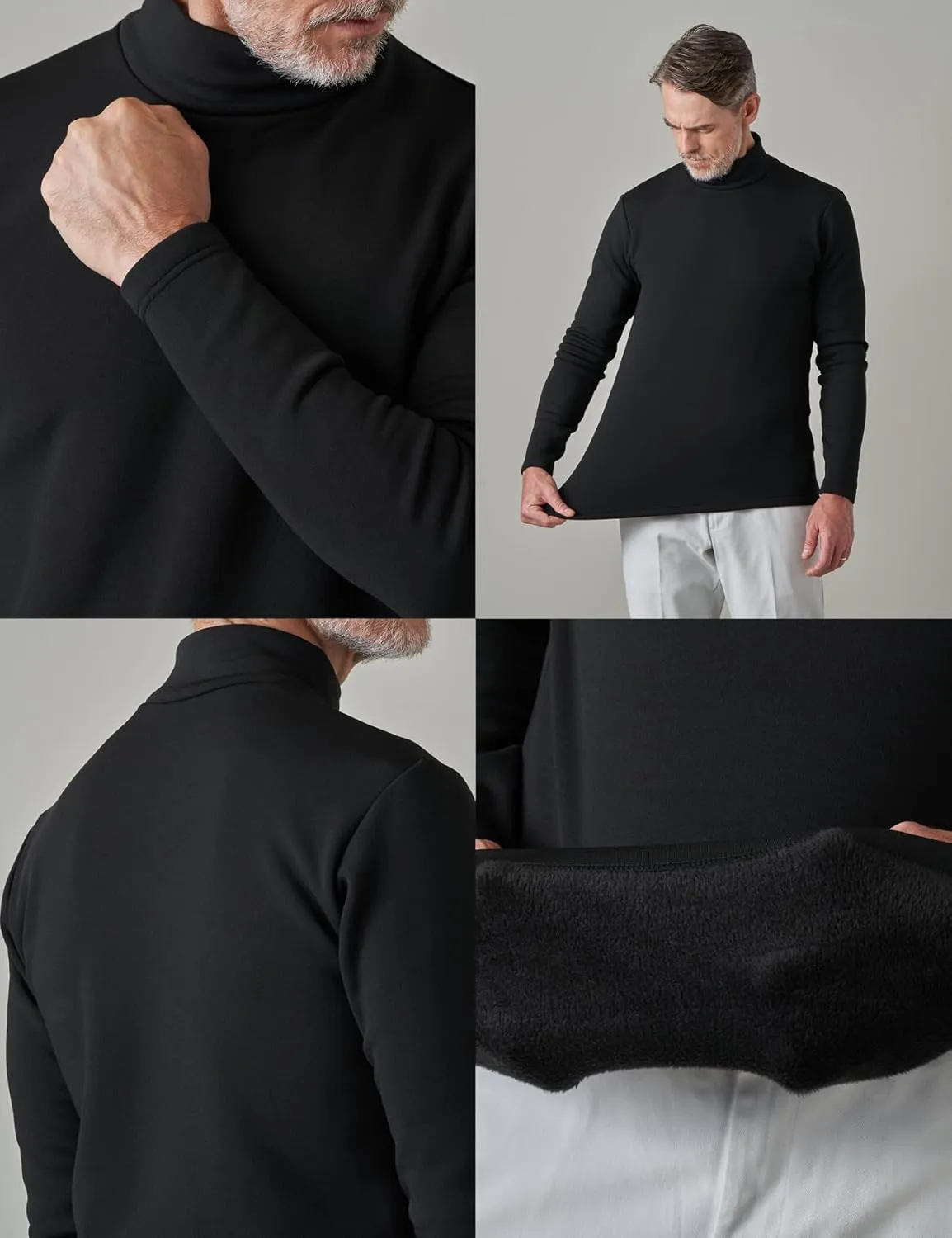 LAPASA Mens Thermal Underwear Top Fleece Mock Neck Long Sleeve Shirt Base Layer Undershirt Lightweight Midweight M102/M123