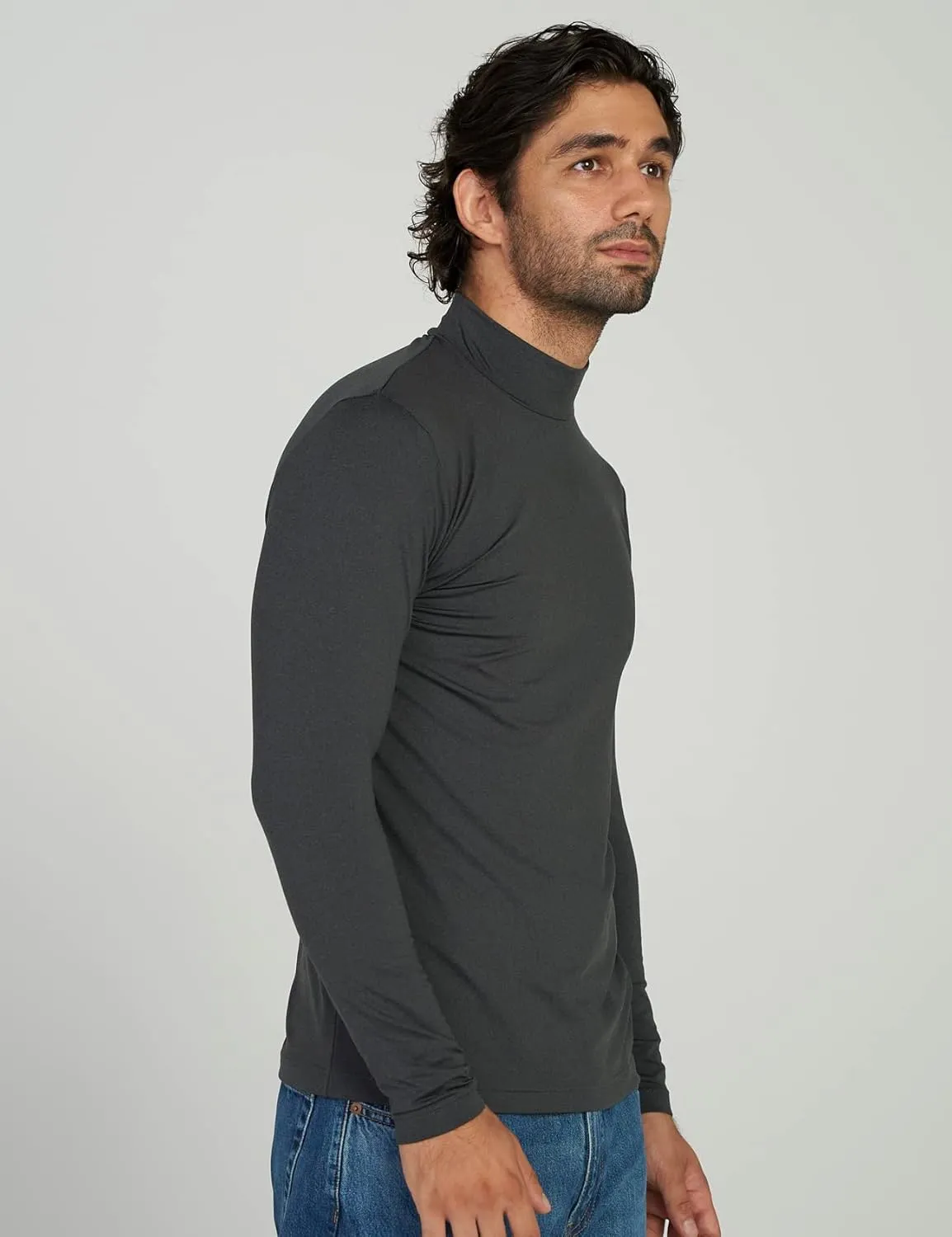 LAPASA Mens Thermal Underwear Top Fleece Mock Neck Long Sleeve Shirt Base Layer Undershirt Lightweight Midweight M102/M123