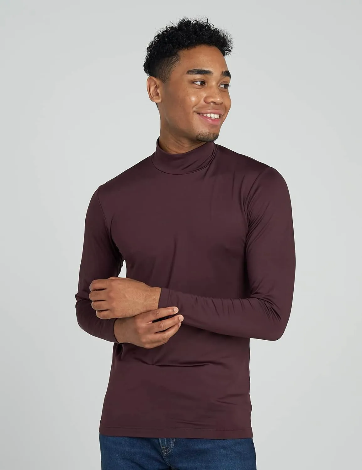 LAPASA Mens Thermal Underwear Top Fleece Mock Neck Long Sleeve Shirt Base Layer Undershirt Lightweight Midweight M102/M123