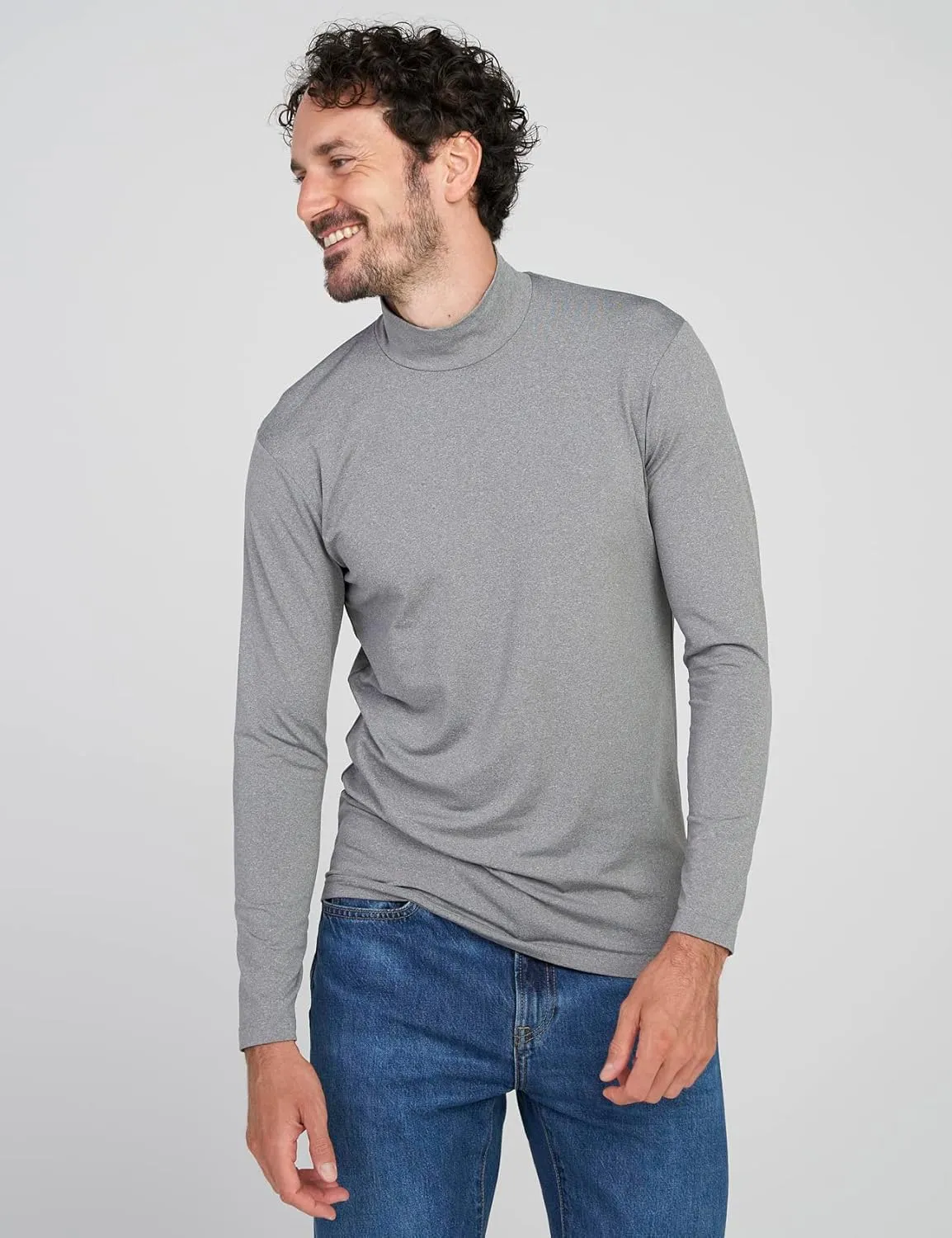 LAPASA Mens Thermal Underwear Top Fleece Mock Neck Long Sleeve Shirt Base Layer Undershirt Lightweight Midweight M102/M123