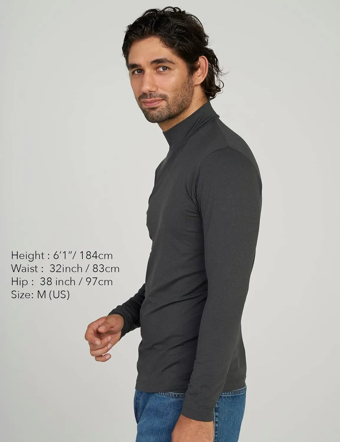 LAPASA Mens Thermal Underwear Top Fleece Mock Neck Long Sleeve Shirt Base Layer Undershirt Lightweight Midweight M102/M123