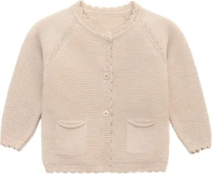 Lilax Baby Girls' and Toddler Long Sleeve Knit Cardigan with Pocket