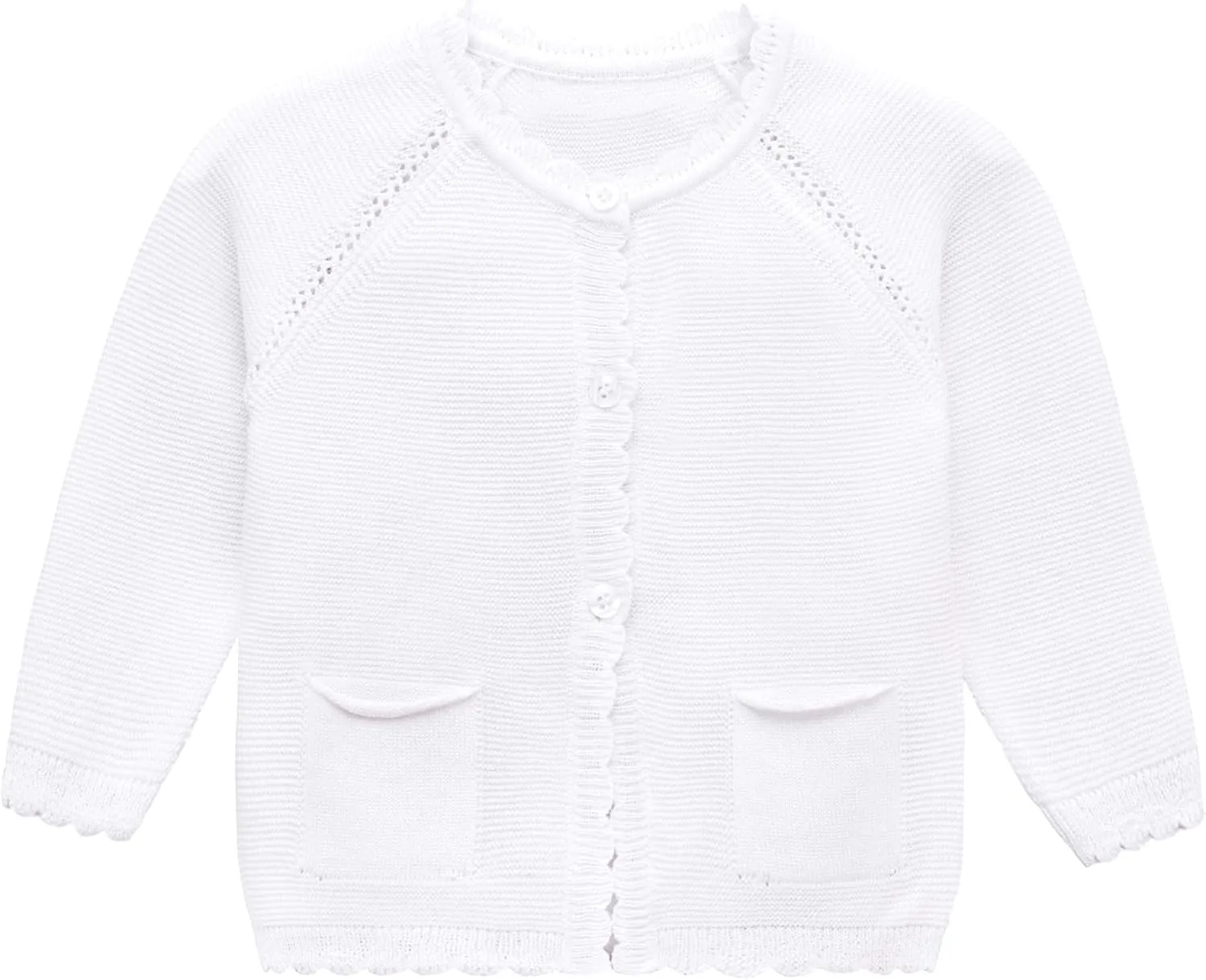 Lilax Baby Girls' and Toddler Long Sleeve Knit Cardigan with Pocket