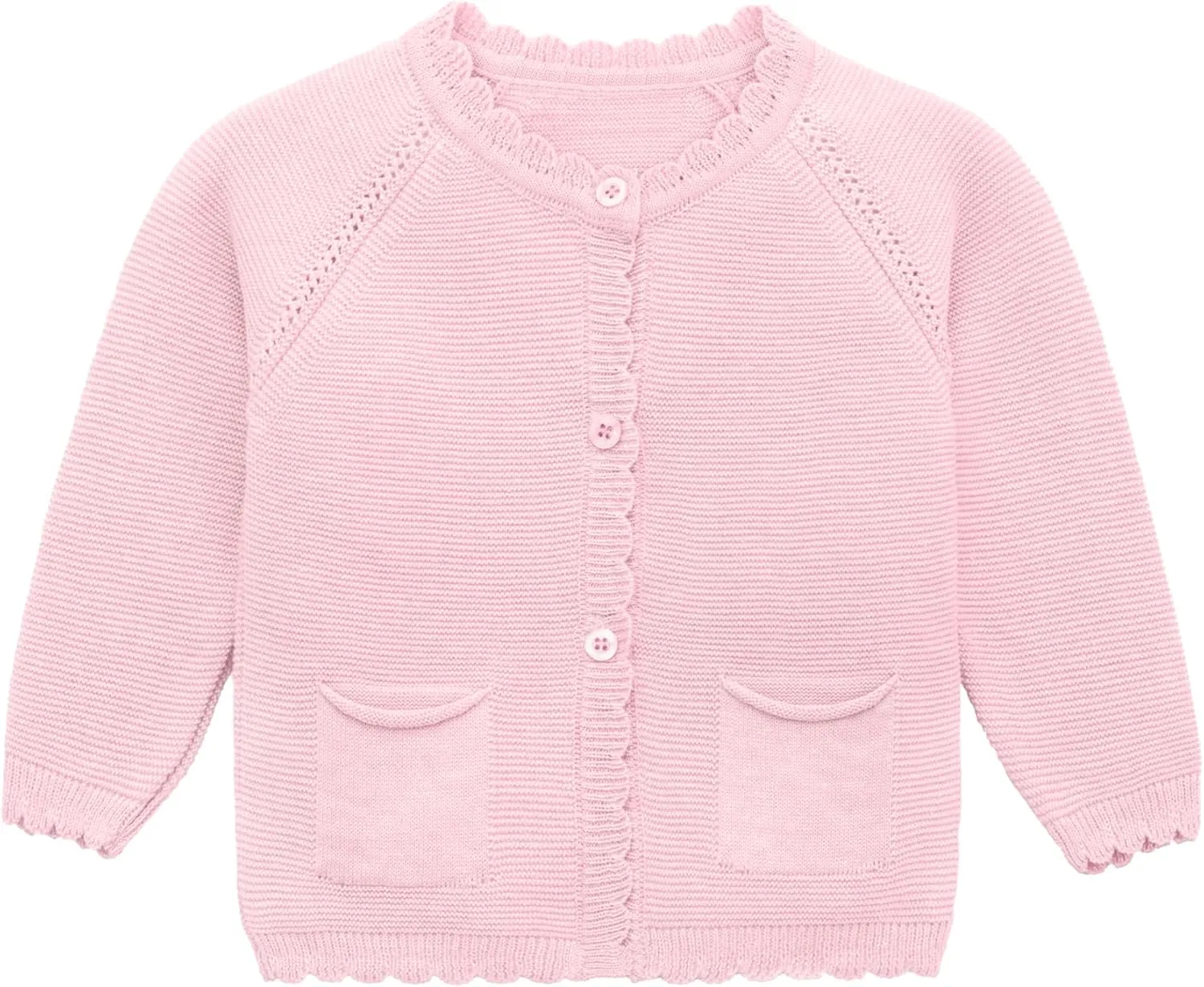 Lilax Baby Girls' and Toddler Long Sleeve Knit Cardigan with Pocket