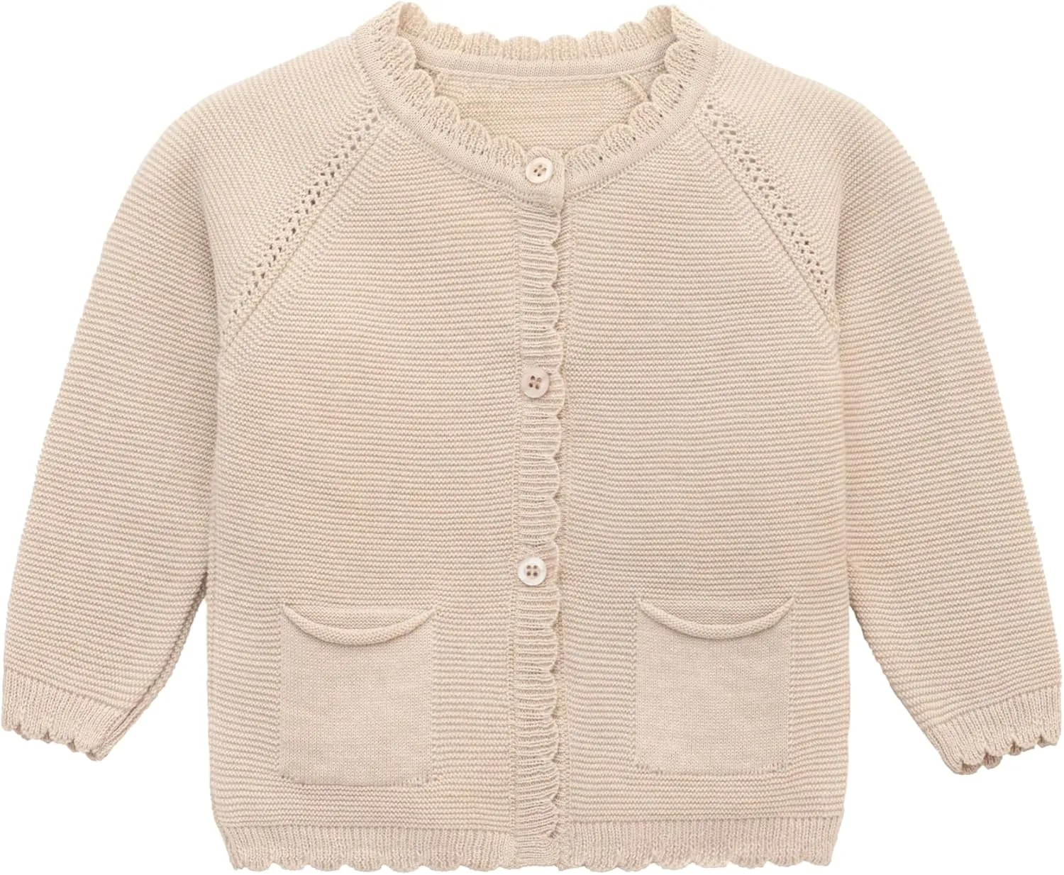 Lilax Baby Girls' and Toddler Long Sleeve Knit Cardigan with Pocket
