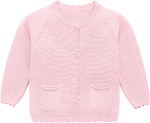 Lilax Baby Girls' and Toddler Long Sleeve Knit Cardigan with Pocket