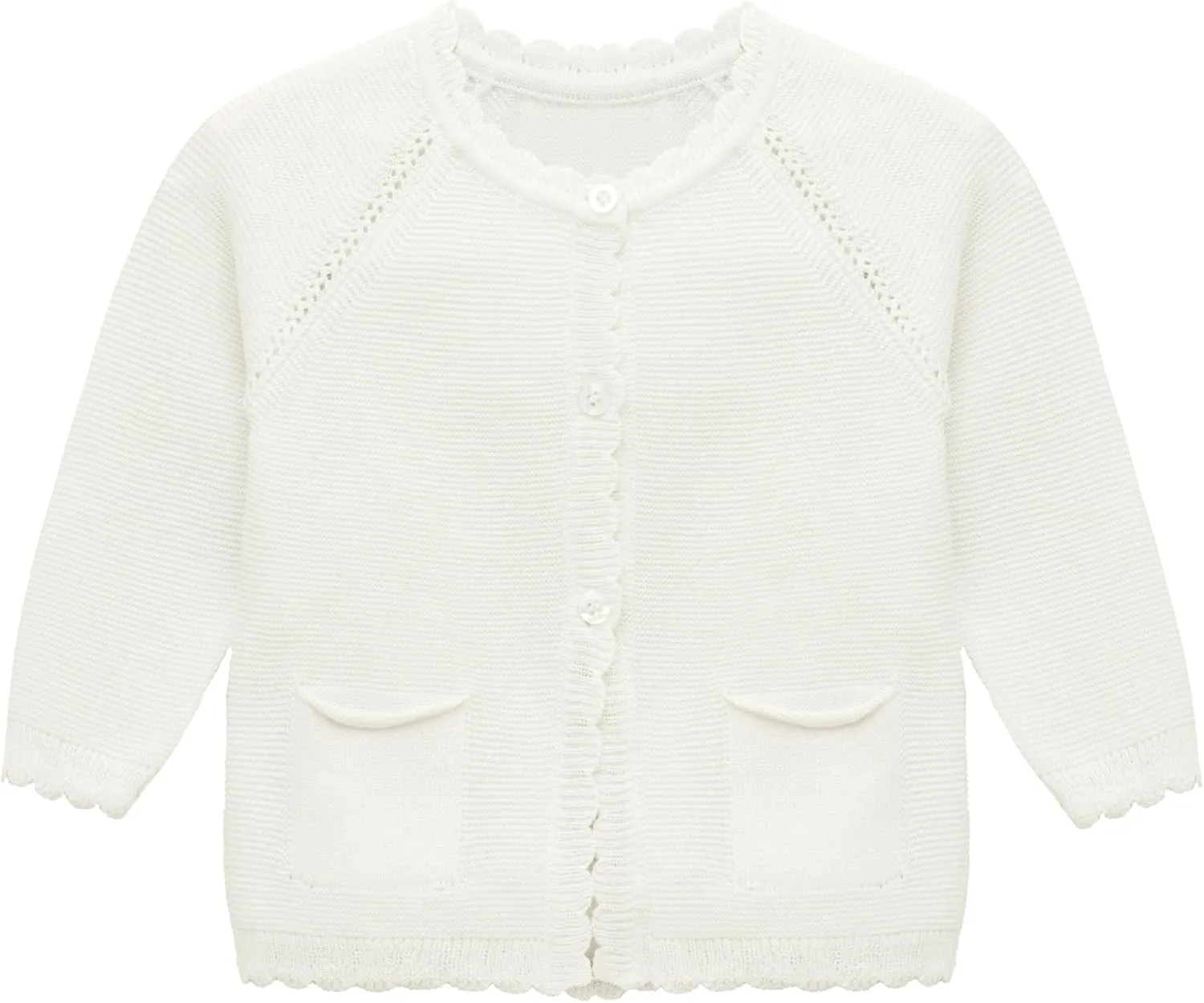 Lilax Baby Girls' and Toddler Long Sleeve Knit Cardigan with Pocket