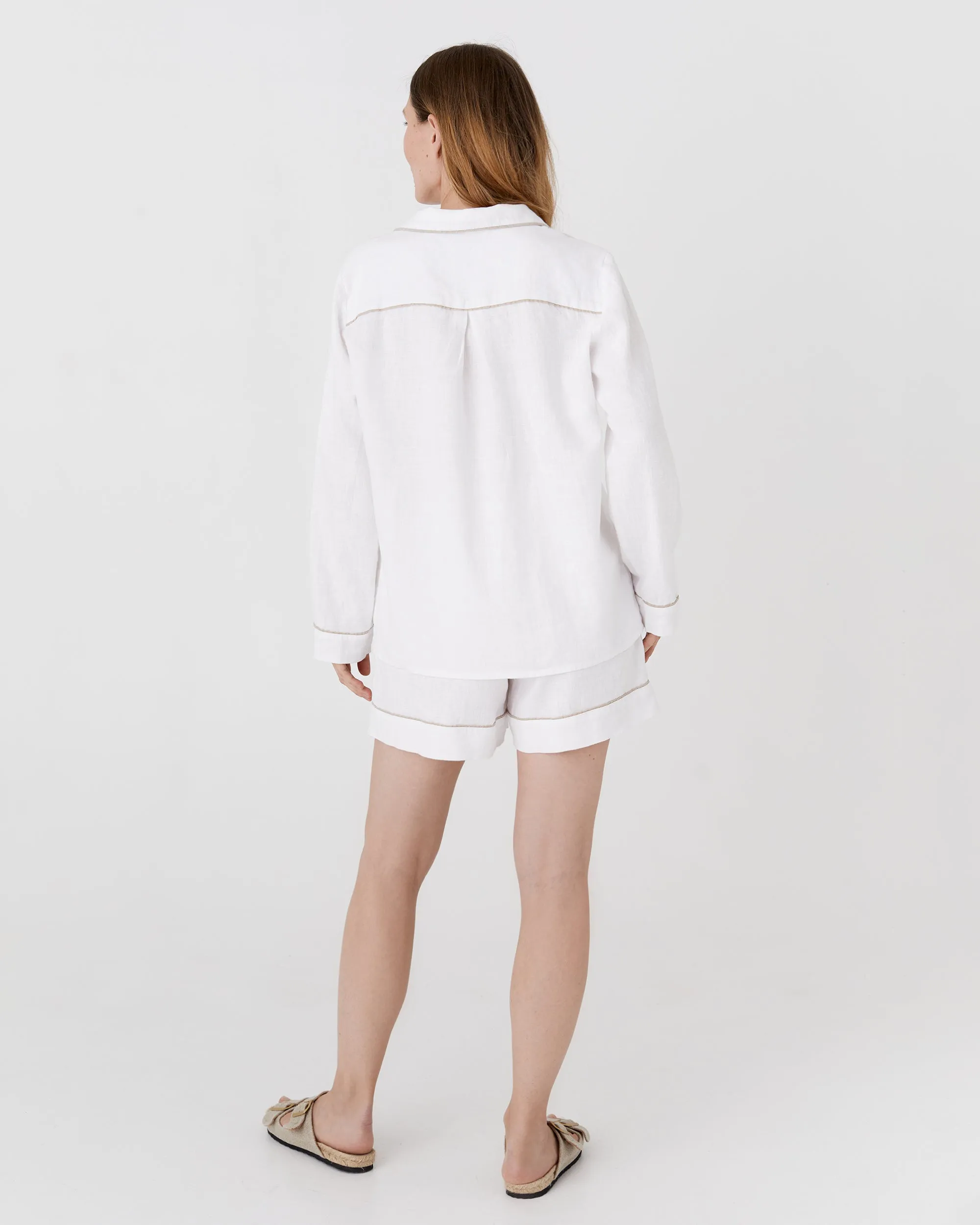 Linen pajama set PADUA in White