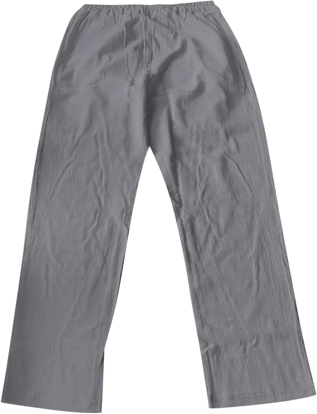Linen Pants Men Tapered Leg Casual Elastic Waist Summer Beach Pants Lightweight Breathable Yoga Vacation Trousers
