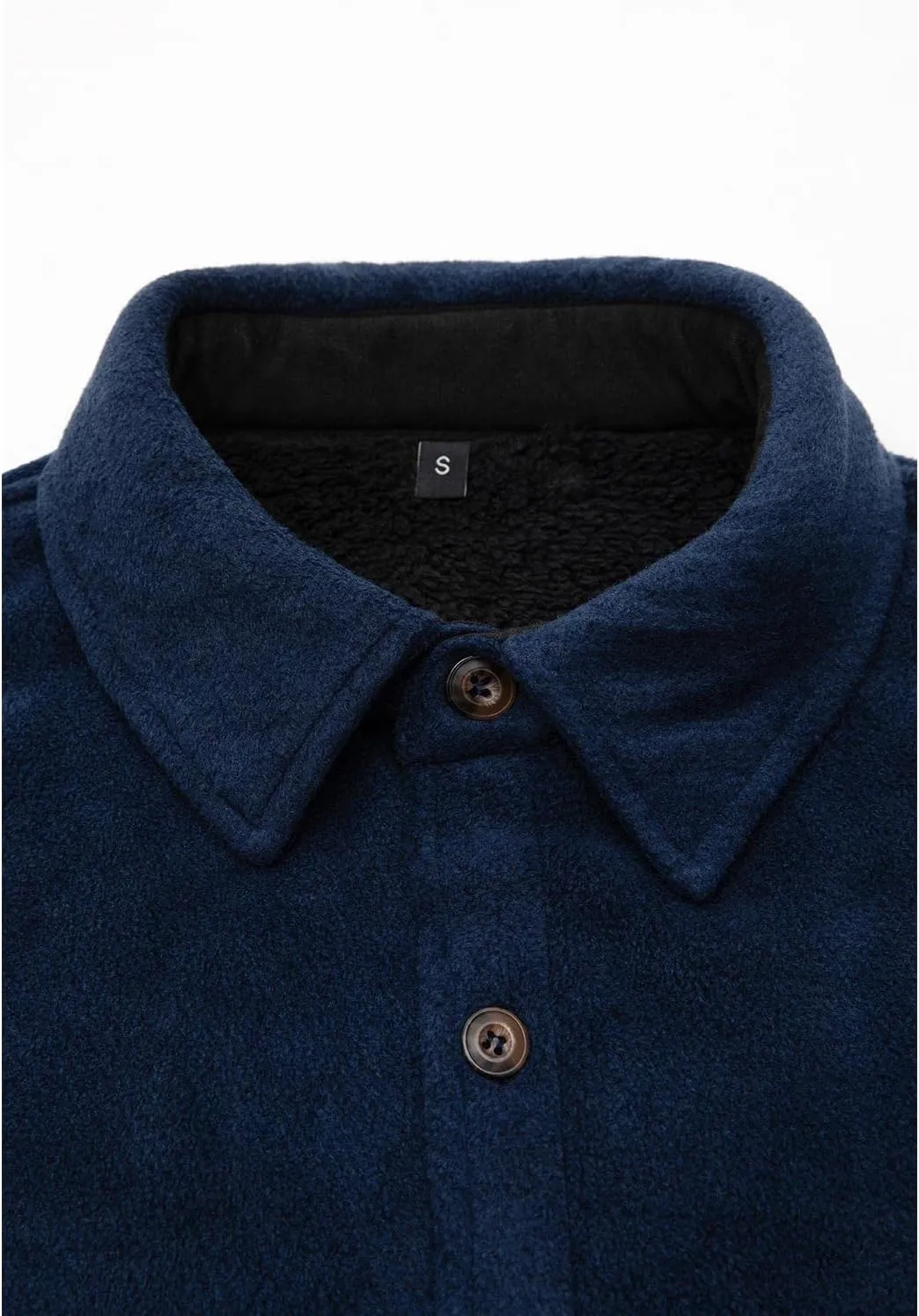 Lisskolo Men's Warm Sherpa Flannel Shirt Jacket Heavy Fleece Lined Plaid Button Up Jackets