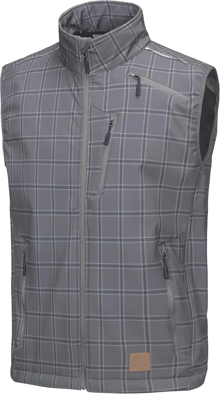 Little Donkey Andy Men's Lightweight Fleece Lined Softshell Vest Windproof Sleeveless Jacket for Hiking Travel Golf