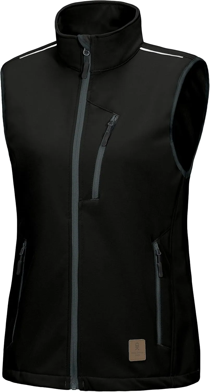 Little Donkey Andy Women's Fleece Lined Softshell Vest Lightweight Windproof Sleeveless Jacket for Hiking Outdoor Travel Golf