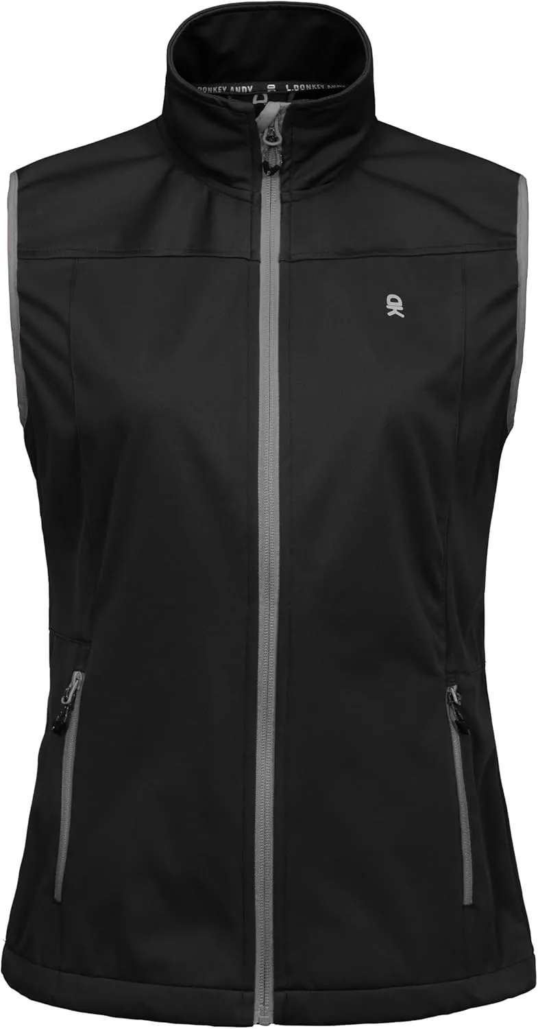 Little Donkey Andy Women's Lightweight Softshell Vest, Windproof Sleeveless Jacket for Running Hiking Travel