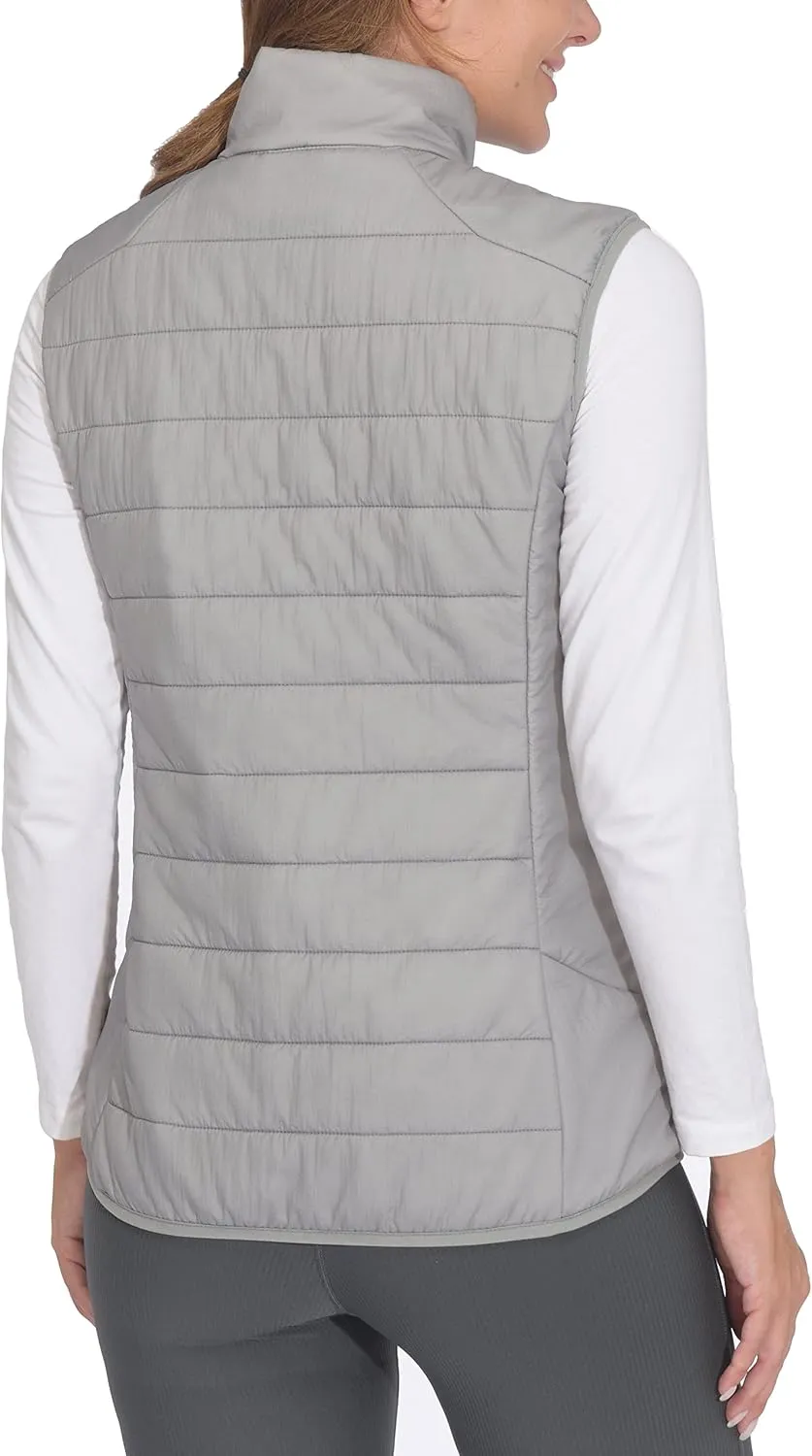 Little Donkey Andy Women's Packable Lightweight Puffer Vest with Recycled Insulation for Running Hiking