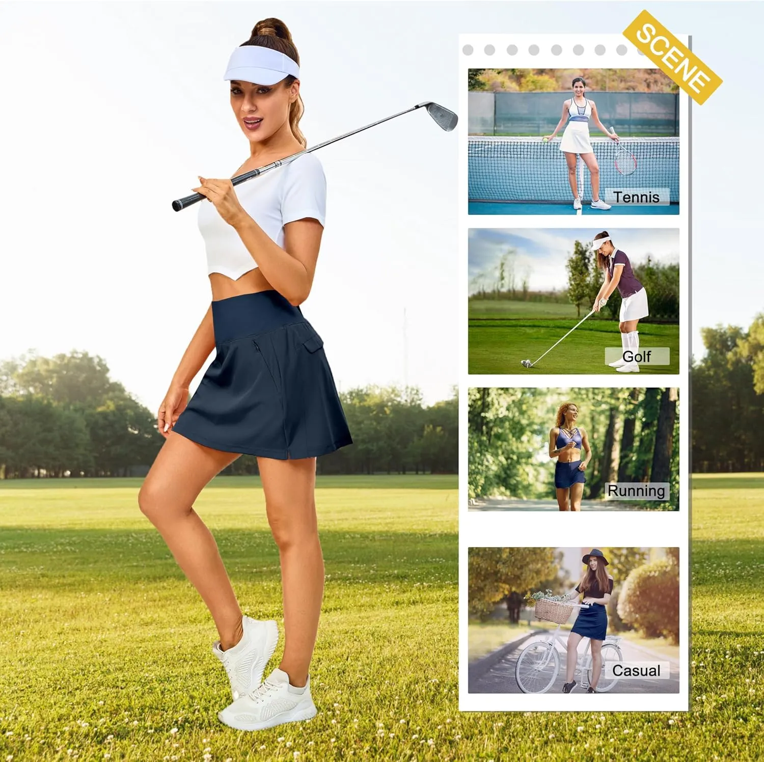 Little Donkey Andy Women's Pleated Tennis Skirts Athletic Golf Skorts High Waisted Casual Workout Sports Running Skirts