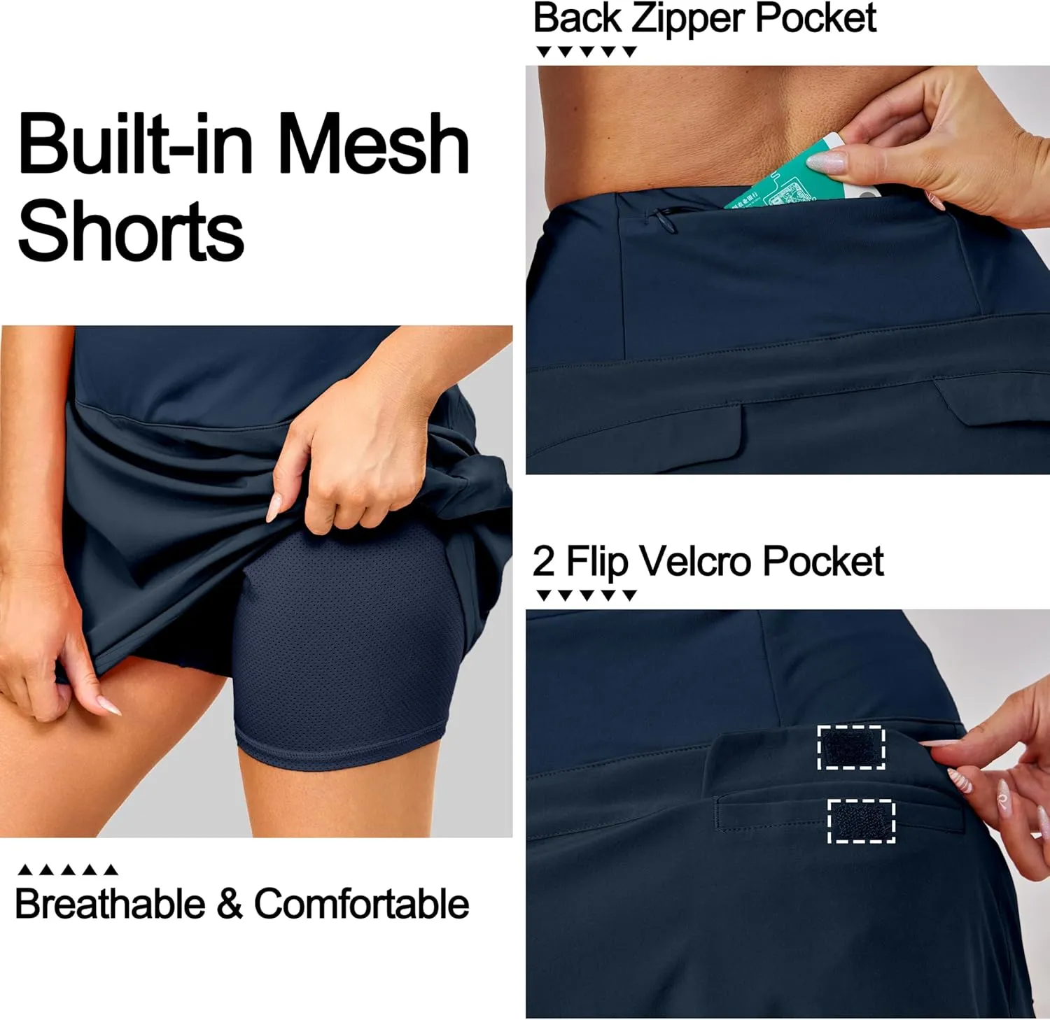 Little Donkey Andy Women's Pleated Tennis Skirts Athletic Golf Skorts High Waisted Casual Workout Sports Running Skirts